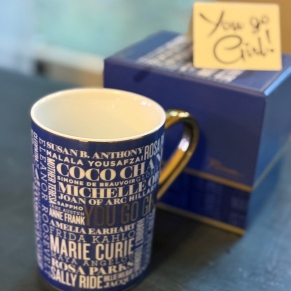 Hallmark 4 1/2” Blue & Gold Inspirational “You Go Girl”Mug